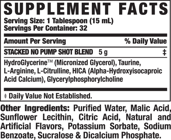 RONNIE COLEMAN Stacked N.O Pump Shot, 32 Servings - Image 2
