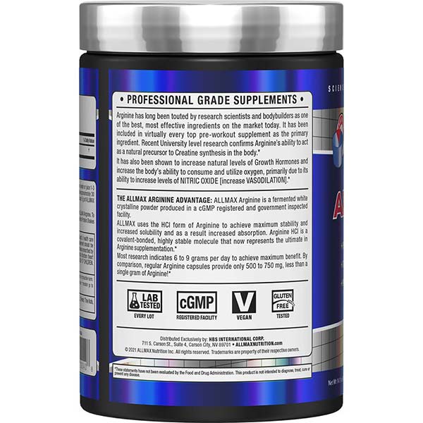 ALLMAX ARGININE HCl 5000Mg 400g 80 Servings - Image 3
