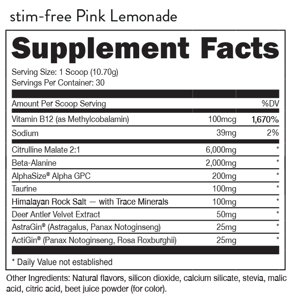 BUCKED UP Stim Free Pre-Workout 30 Servings - Image 2