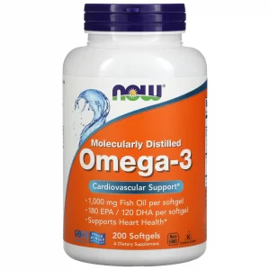 NOW Omega-3, Molecularly Distilled 200 Softgels