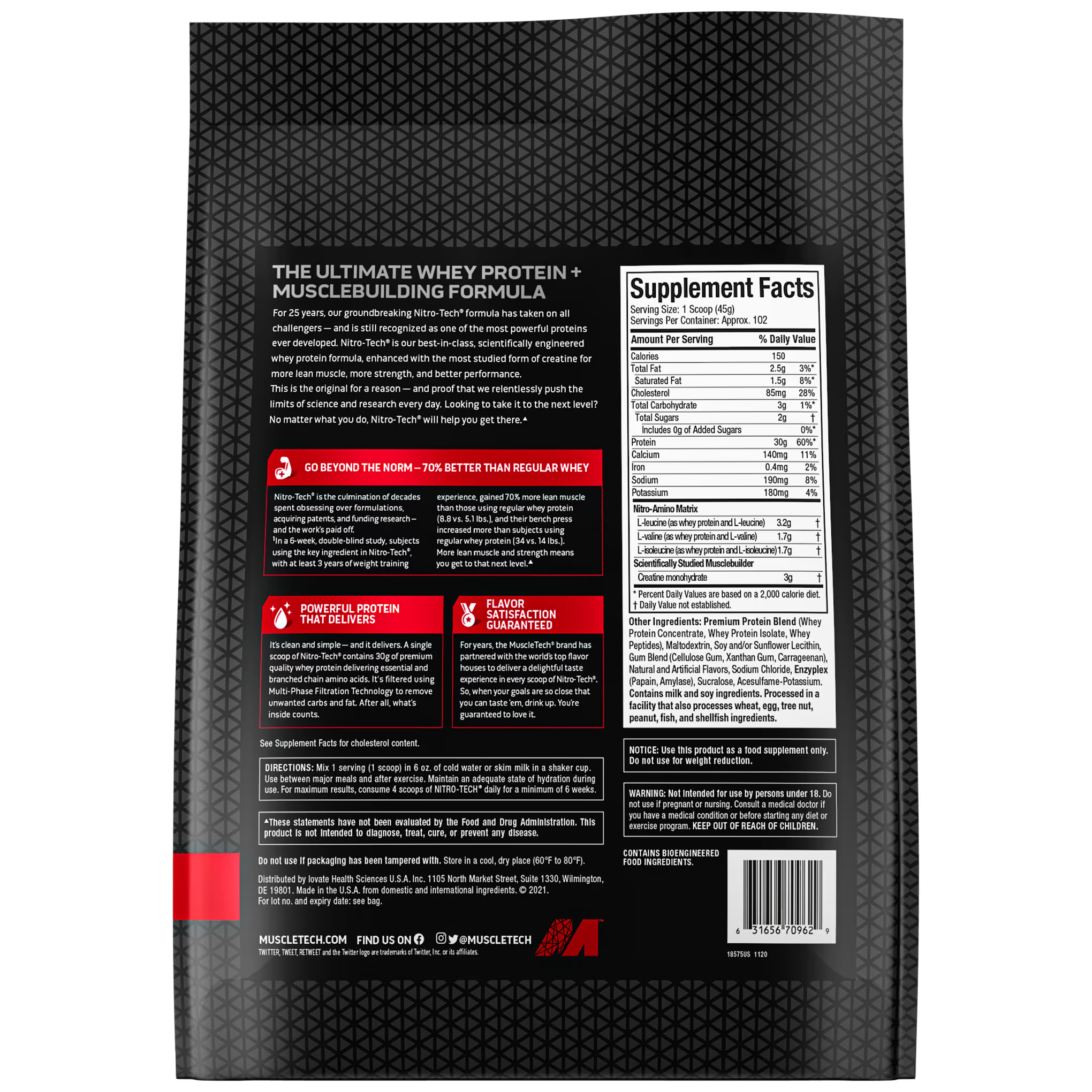 MuscleTech NITRO TECH 10 LB 4.54 KG - Image 2