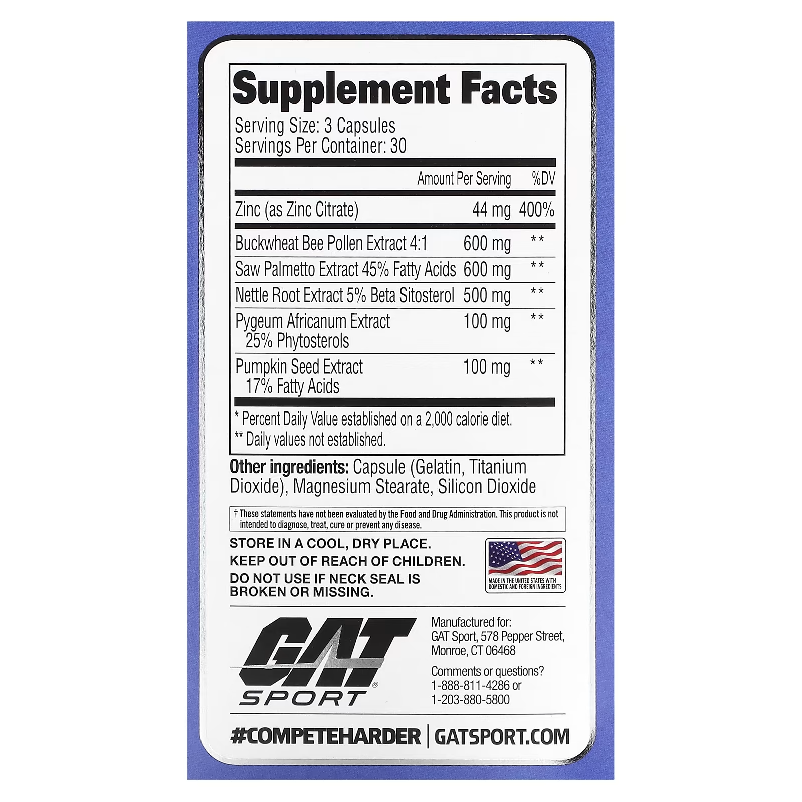 GAT Sport TESTROL PROSTATE 90 Capsules - Image 2