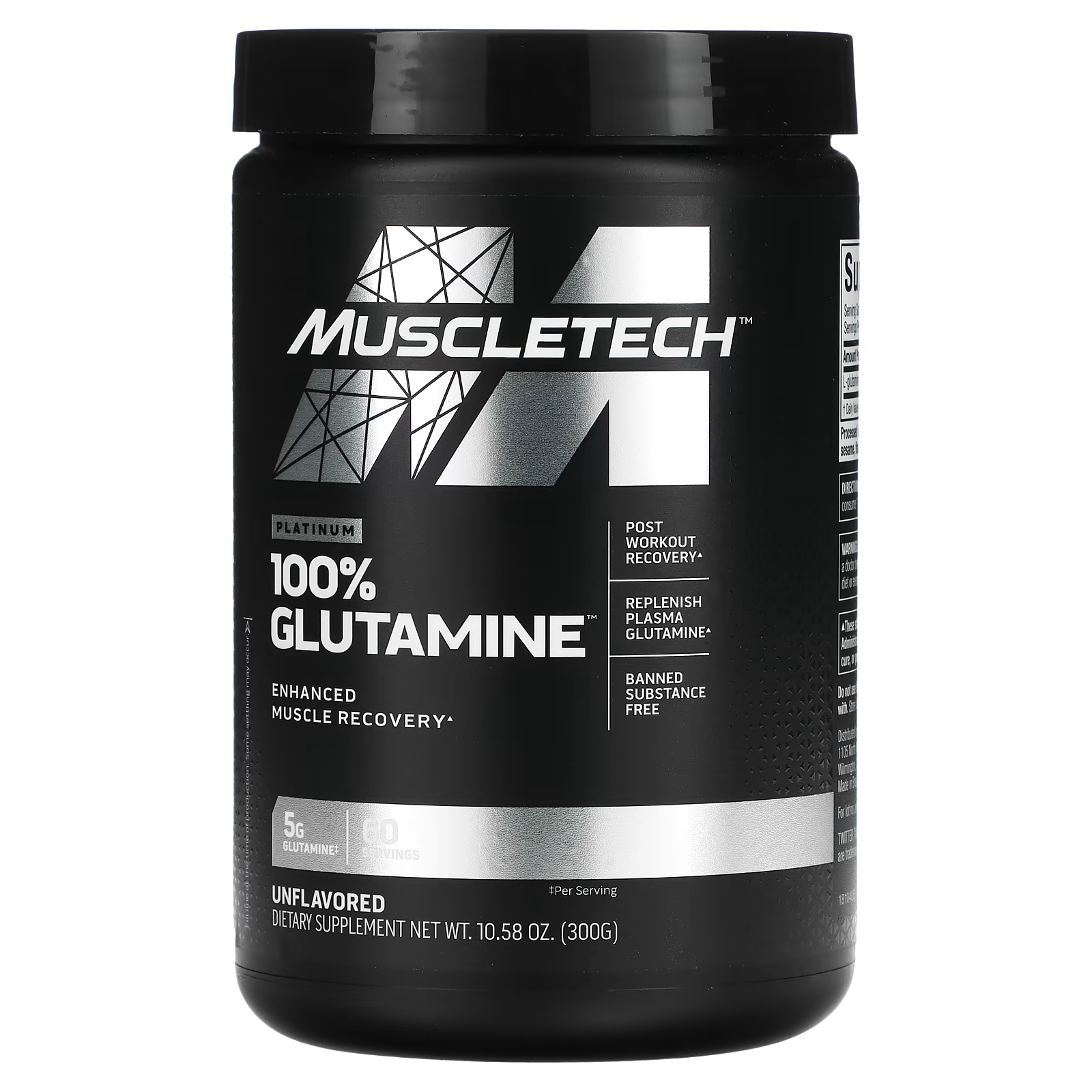 MuscleTech Platinum Glutamine 300g 60 Servings