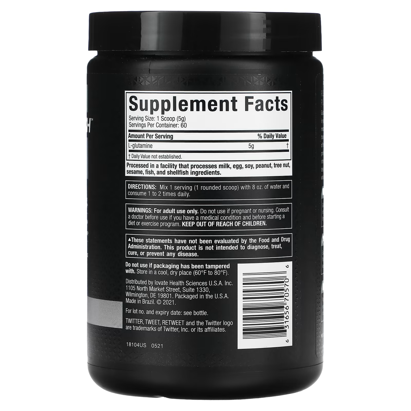 MuscleTech Platinum Glutamine 300g 60 Servings - Image 2