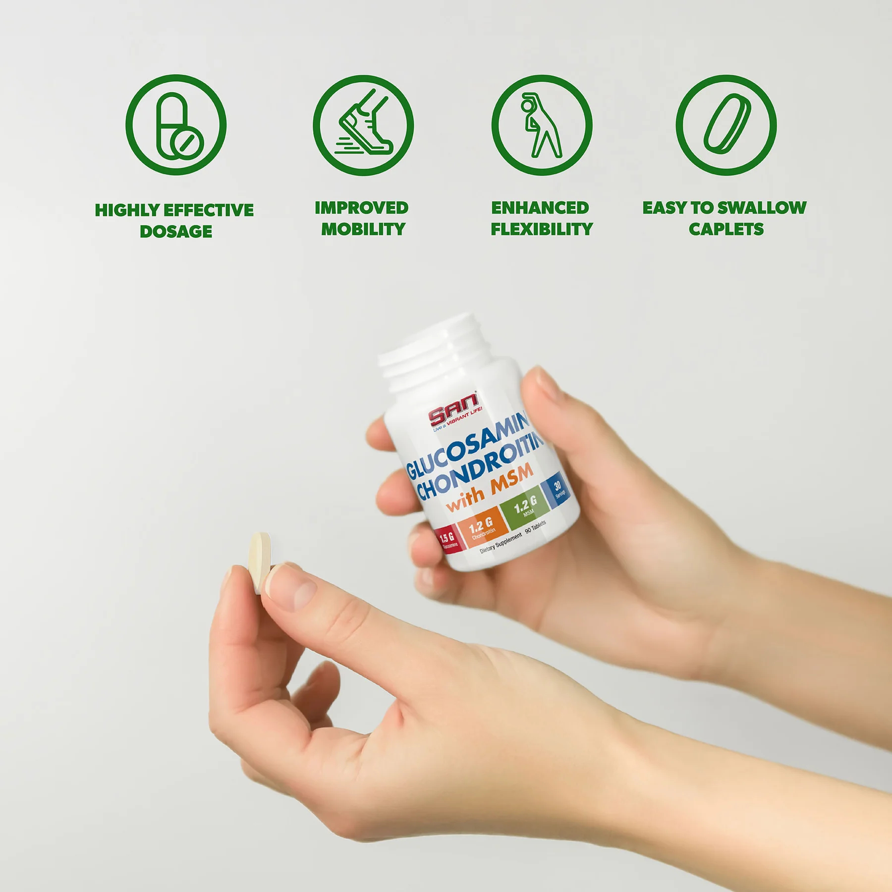 SAN GLUCOSAMINE CHONDROITIN With MSM 90 Tablets - Image 5