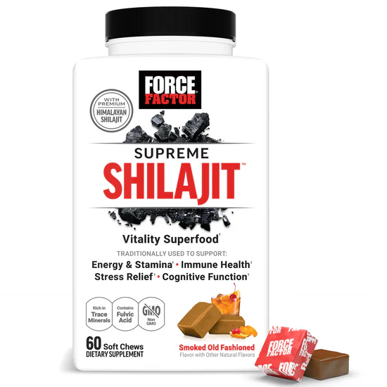 FORCE FACTOR SUPREME SHILAJIT Smoked Old Fashioned 60 Soft Chews