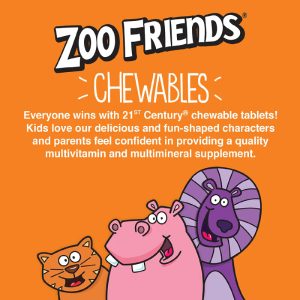 Kids multivitamin supplement Zoo Friends Extra C by 21st Century