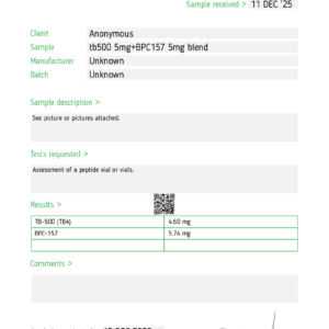 BPC-157 TB-500 research compound 20mg by My Pure Peptide