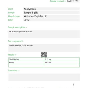 TB-500 research compound 5mg by Wolverine