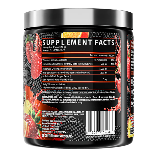 Nutrex Creatine HMB 300g supplement powder
