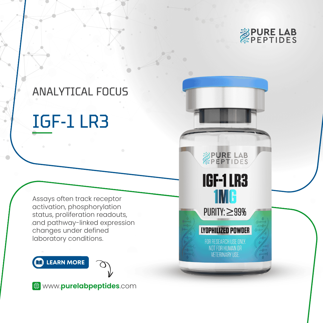 IGF-1 LR3 research compound 1mg by Pure Lab Peptides