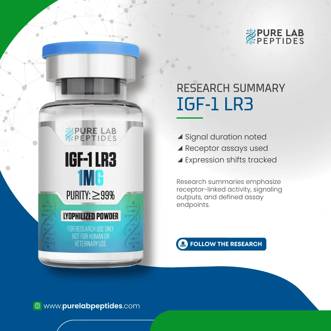 IGF-1 LR3 research compound 1mg by Pure Lab Peptides